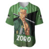 Roronoa Zoro Baseball Jersey One Piece Baseball Jersey Anime Baseball Jersey