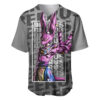 Text Pattern Abstract Style Beerus Baseball Jersey Dragon Ball Z Baseball Jersey Anime Baseball Jersey