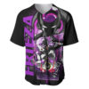 Text Pattern Abstract Style Frieza Baseball Jersey Dragon Ball Z Baseball Jersey Anime Baseball Jersey