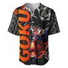 Text Pattern Abstract Style Goku Baseball Jersey Dragon Ball Z Baseball Jersey Anime Baseball Jersey