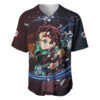 Tanjiro Water and Sun Breathing Baseball Jersey Demon Slayer Baseball Jersey Anime Baseball Jersey