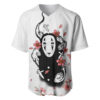 Sakura Sumi-e Style No Face Baseball Jersey Spirited Away Baseball Jersey Anime Baseball Jersey