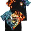 Yin Yang Rengoku Akaza Demon Slayer Anime Unisex T-Shirt