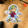 Dragon Ball Broly Shaped Rug Custom Moon Clouds Anime Room Decor