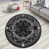 Black White Magic Circles Round Rug Custom Cardcaptor Sakura Anime Room Mats