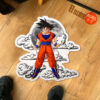 Dragon Ball Goku Shaped Rug Custom Moon Clouds Anime Room Decor