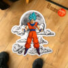 Dragon Ball Goku Blue Shaped Rug Custom Moon Clouds Anime Room Decor