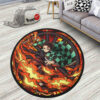 Kamado Tanj Sun Breathing Round Rug Anime Room Mats