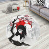 Cherry Blossom Kiba Inuzuka Round Rug Custom Circle Carpet