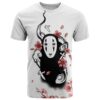 Anime Movie No Face T Shirt Sakura Sumi-e Style