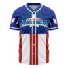 Hooktab 3D Printed Captain America Men's Short Sleeve Anime Baseball Jersey