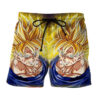 Dragon Ball Goku Super Saiyan Damage Fight Reflection Anime Board Shorts Swim Trunks