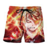 One Piece Sanji Black Leg Flamming Ablaze Orange Anime Board Shorts Swim Trunkss