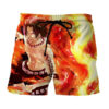 One Piece Handsome Monkey Ace Fire Fist Smiling Anime Board Shorts Swim Trunkss