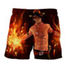 One Piece Fiery D. Ace Cool Art Anime Board Shorts Swim Trunkss