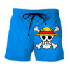 One Piece Straw Hat Pirate Logo Awesome Blue Anime Board Shorts Swim Trunkss