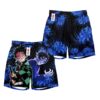 Tanjiro Anime Board Shorts Swim Trunks Blue Spider Lily