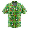 Yoshi Super Mario Bros Men's Short Sleeve Button Up Hawaiian Shirt