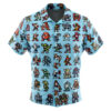 Badguys Mega Man Men's Short Sleeve Button Up Hawaiian Shirt