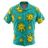 Shine Sprite Pattern Super Mario Men's Short Sleeve Button Up Hawaiian Shirt