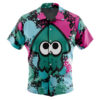 Green Squid Aloha Splatoon Men's Short Sleeve Button Up Hawaiian Shirt