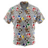 Toad Super Mario Bros Men's Short Sleeve Button Up Hawaiian Shirt