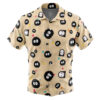 No Name and Soot Pattern Spirited Away Men's Short Sleeve Button Up Hawaiian Shirt