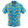 Toad Pattern Super Mario Men's Short Sleeve Button Up Hawaiian Shirt