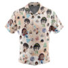 Chibi Avatar Airbender Pattern Men's Short Sleeve Button Up Hawaiian Shirt