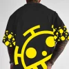 One Piece Men's Yellow Logo Back Printed Short Sleeve Crew Neck T-shirt