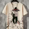 One Piece Men's Red Eye Man Short Sleeve Anime T-Shirt