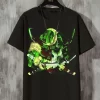 One Piece Men's Skull Anime Print Crew Neck Short Sleeve T-Shirt