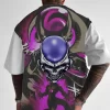 Dragon Ball Z Men's Skull Anime Print Colorblock Short Sleeve T-Shirt