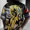 Men's Street Casual Skull Print Plus Size Short Sleeve T-shirt