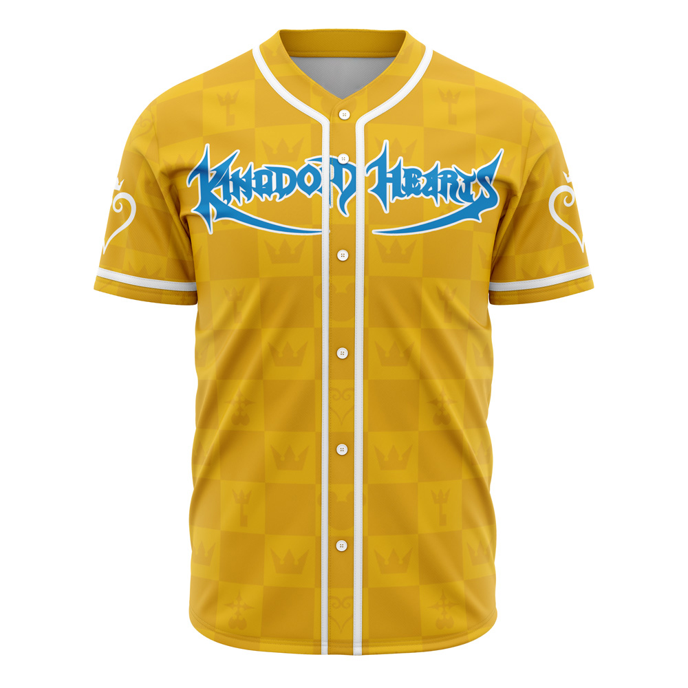 Hooktab 3D Printed Sora Kingdom Hearts Men's Short Sleeve Anime Baseball Jersey