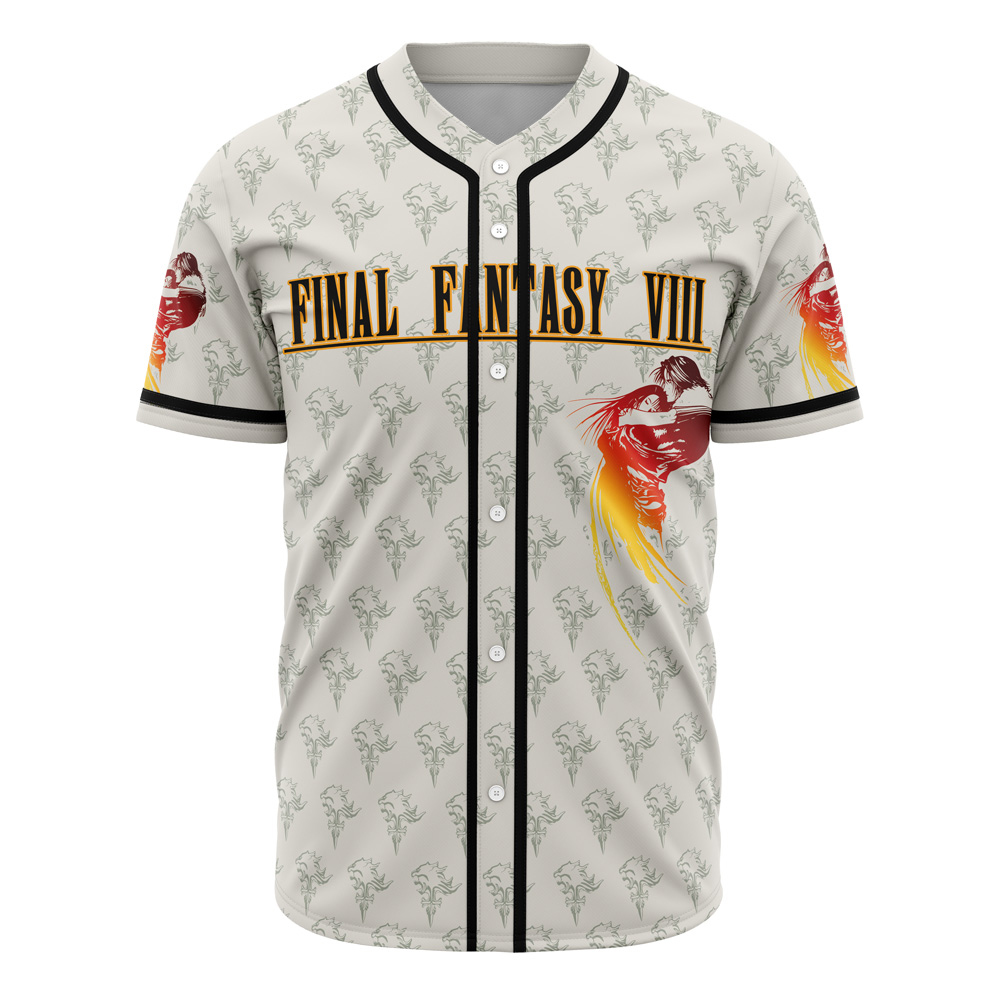 Hooktab 3D Printed Squall Final Fantasy 8 Men's Short Sleeve Anime Baseball Jersey