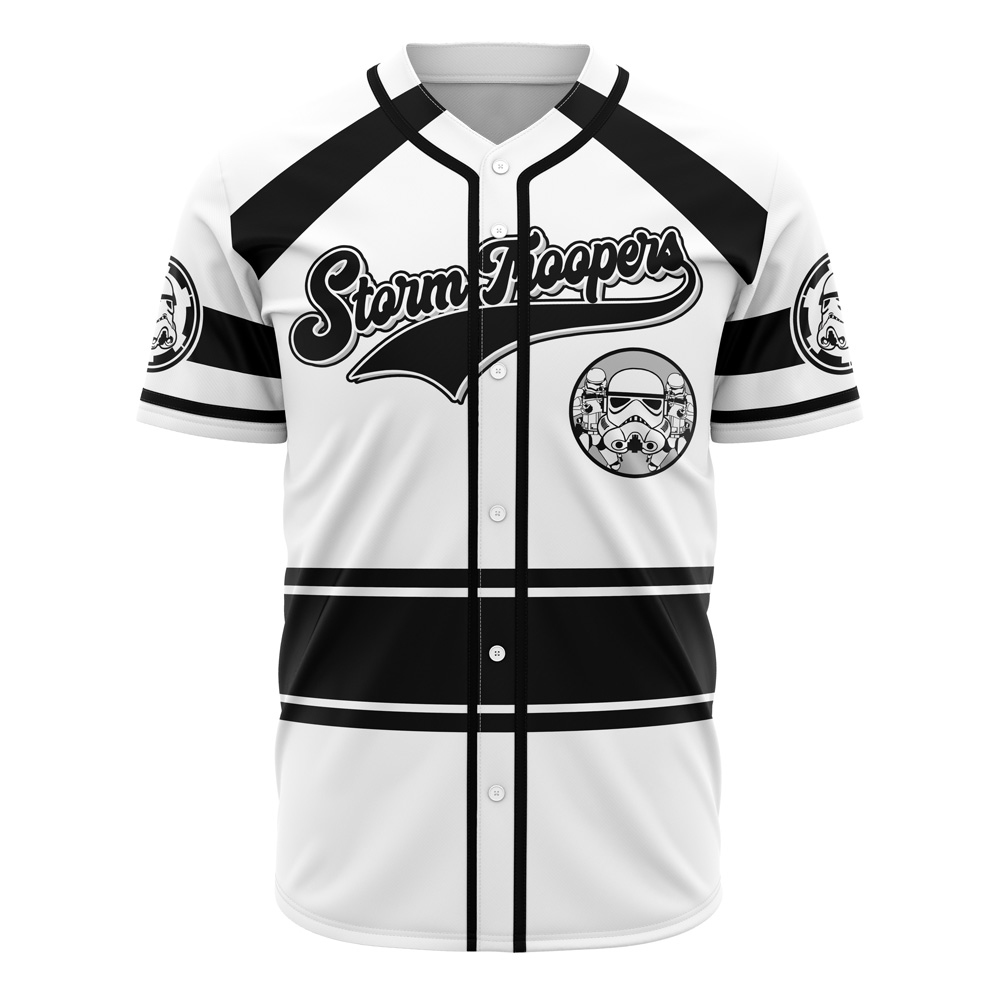 Hooktab 3D Printed Stormtroopers Star Wars Men's Short Sleeve Anime Baseball Jersey