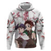 Tanjiro and Kanao Hoodie Demon Slayer Anime Style