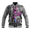 Beerus Dragon Ball Anime Varsity Jacket Anime Mix Text Pattern Abstract Style