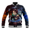 Tanjiro Water and Sun Breathing Demon Slayer Anime Varsity Jacket Anime Style