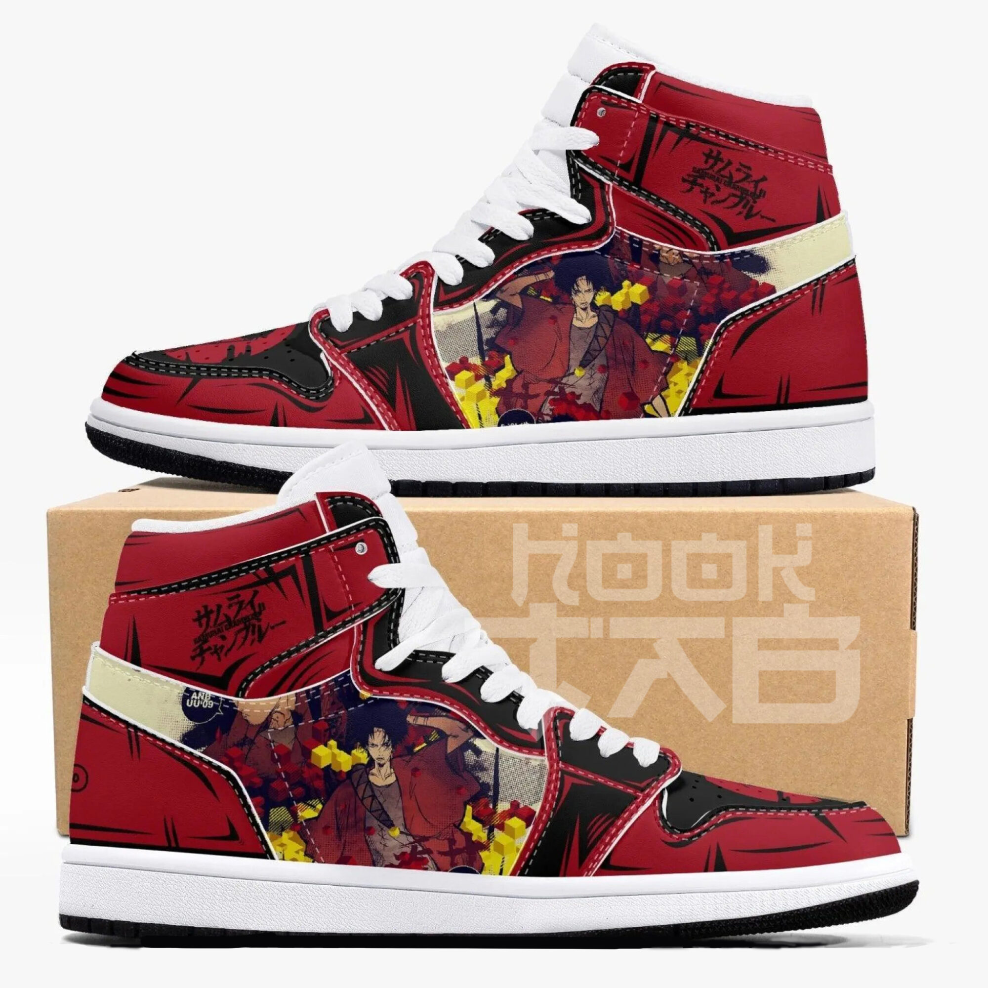 Custom Samurai Champloo JD1 Anime Sneakers Mid 1 Basketball Shoes