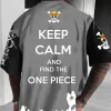 One Piece Men's Anime Lines Print T-Shirt