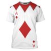 Red Ace Diamond Alice in Wonderland T-shirt, Costume T-shirt