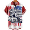 Men'S Retro Contrast Color Stitching Garage Car 5 Hawaiian Shirt