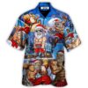 Christmas Santa Weightlifting Fitness Gym - Hawaiian Shirt