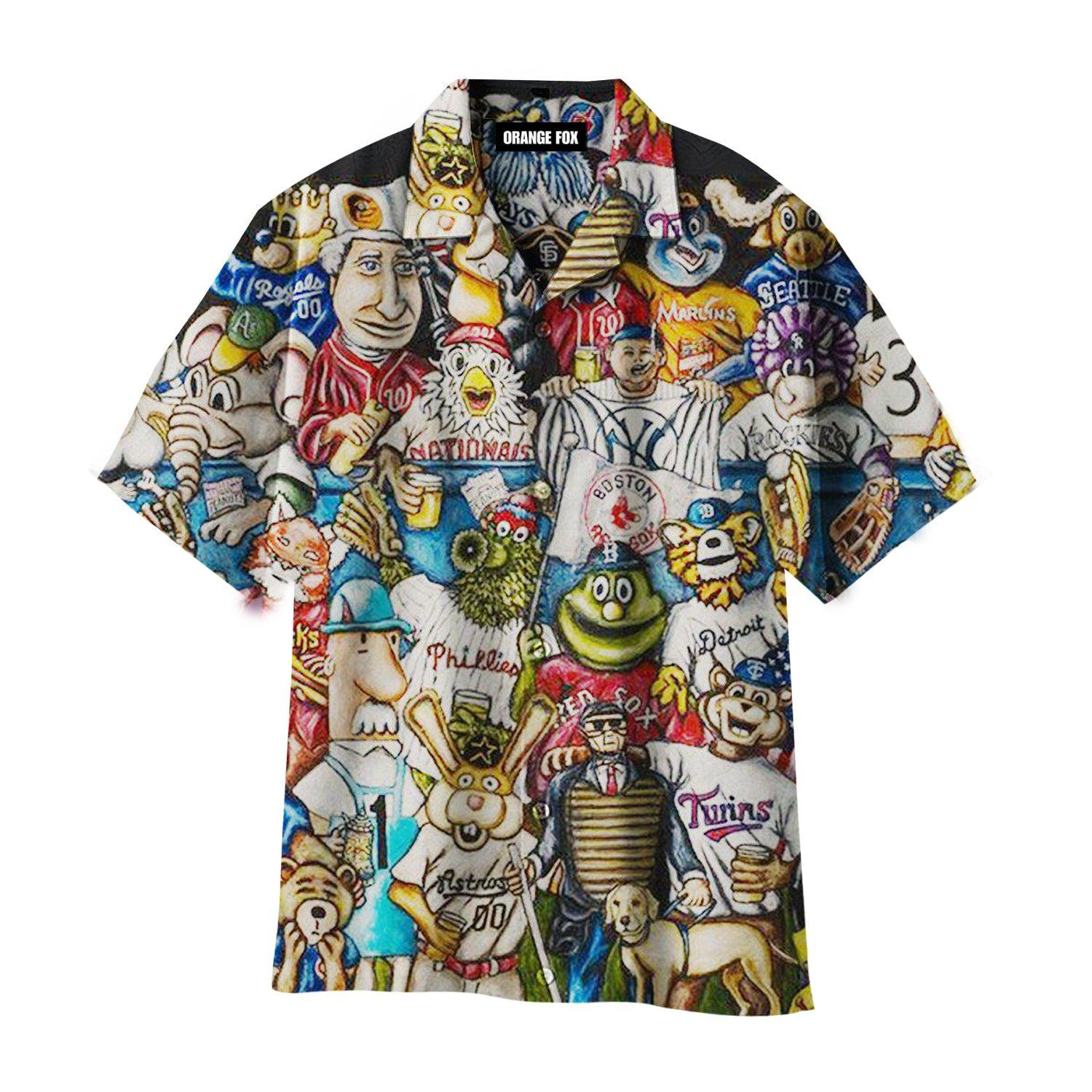 Colorful Baseball Hawaiian Shirt For Men & Women