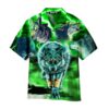 Green Neon Thunder Wolf Hawaiian Shirt For Men & Women