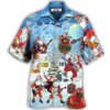 Christmas Santa Loves Music And Guitar - Hawaiian Shirt