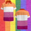 Lesbian Pride Flag Lgbtq Vintage Mens Button Down Plus Size Hawaiian Shirt