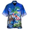 Christmas Santa Riding A Dragon - Hawaiian Shirt